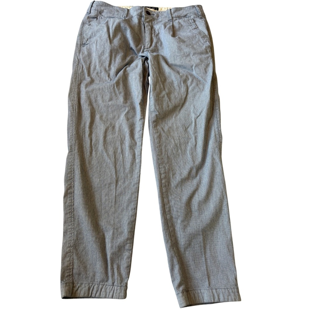 Abercrombie & Fitch Men Seersucker Chino Pants 31X32 Blue Striped Cotton Stretch
